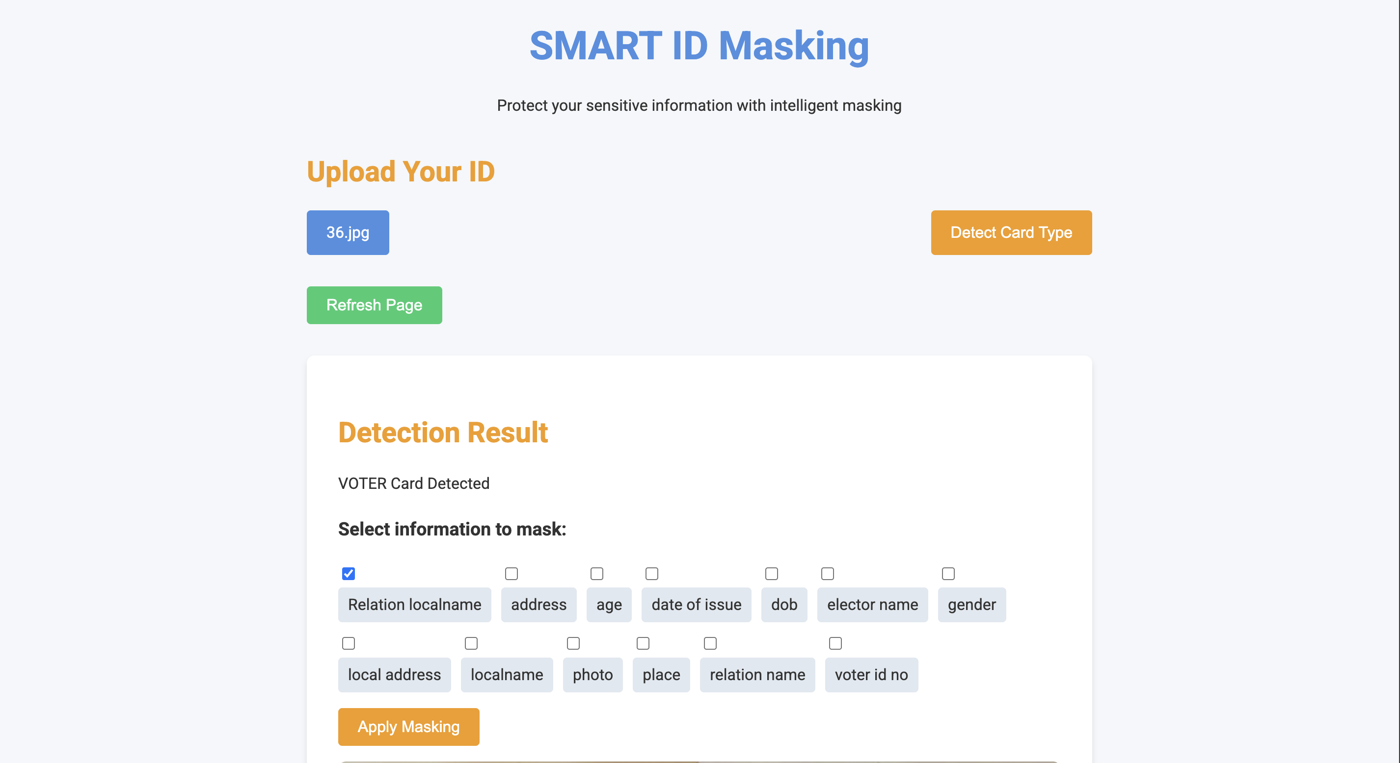 Smart ID Masking